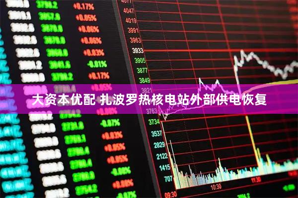 大资本优配 扎波罗热核电站外部供电恢复